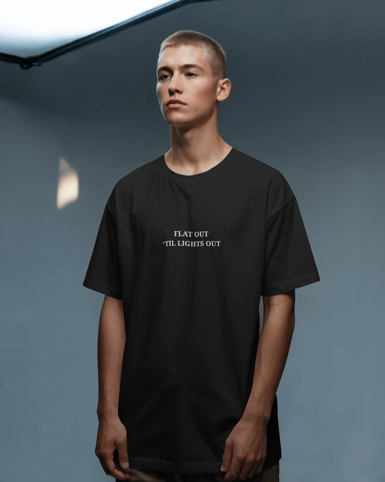 "Flat out 'til lights out" -  Unisex Premium Heavyweight T-Shirt